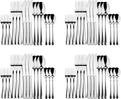 Produktbild von Ibenzoa® 60-teiliges Edelstahl-Besteckset für 12 Personen – 12 Messer, 12 Gabeln, 12 Esslöffel, 12 Teelöffel, 12 Dessertgabeln, elegant & spülmaschinenfest