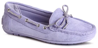 Produktbild von topschuhe24 3007 Damen Velours Mokassins Komfort Glitzer Slipper , Farbe:Lila, Größe:38 EU