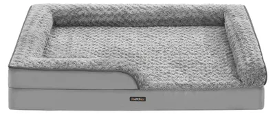 Obrázok produktu pre Ortopedická psia posteľ – veľká – s podporou kĺbov – 122 x 89 x 18 cm – sivá