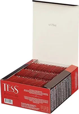Produktbild von Tess Schwarztee Pleasure exotische Früchte 100 Teebeutel