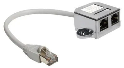 Produktbild von Delock RJ45 Port Doubler - Ethernet 100Base-TX-Splitter - RJ-45 (M) zu RJ-45 (4-PIN) (W) - 15 cm