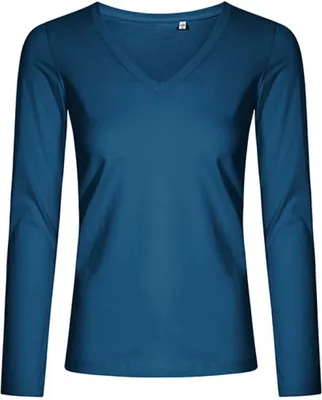Produktbild von X.O V-Ausschnitt Langarmshirt Plus Size Damen, Petrol, XXXL