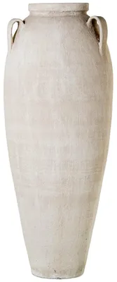 Keramik-Bodenvase mit 3 Henkeln, sandbeige, 35x35x100 cm