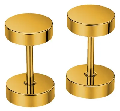 Produktbild von Ohrstecker mit Schraubverschluss Edelstahl 316L Gold 4–14 mm Fake Plug Tunnel - 6 mm
