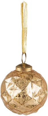 Image de Clayre & Eef 6GL3831 boule de Noël Ø 7 x 7 cm, boule de Noël dorée