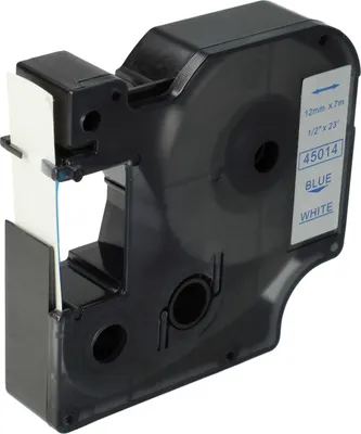 Produktbild von vhbw Schriftband-Kassette kompatibel mit Dymo LabelManager 100, 210D, 120P, 200, 260P, 280, 100 Plus, 160 Etiketten-Drucker 7m x 12mm Blau auf Weiß