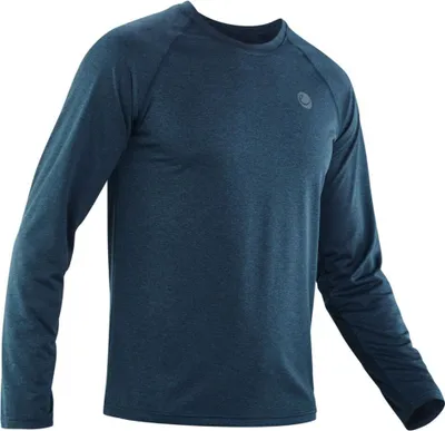 Langarmshirt "Me Esperanza LS" von Edelrid in Blau; mit Rundhalsausschnitt und Raglanärmeln.