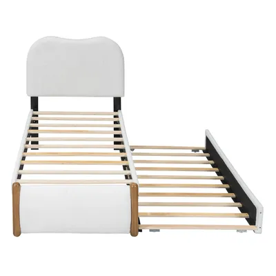 Produktbild von Polsterbett mit Lattenrost, Gästebett und Kopfteil, 90x200 cm, Einzelbett, Jugendbett, Sherpa