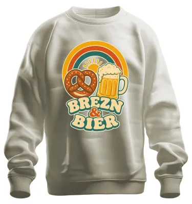 Produktbild von Brezn & Bier Bayern Wiesn Geschenk Lederhose Sweatshirt Pullover, Natur, S