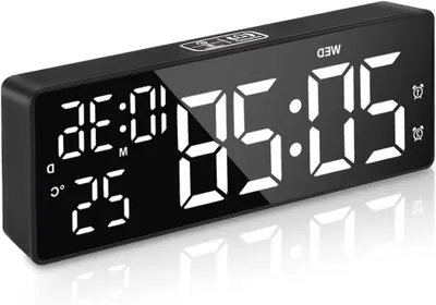 Immagine prodotto di Sveglia digitale - Orologio LED - Funzione sveglia - Display grande - 17,5 cm - Nero
