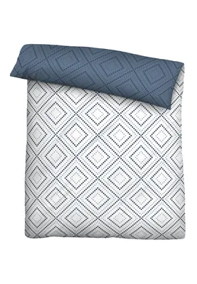Produktbild von Traumhaft schlafen - Castell - Markenbettwäsche Baumwoll Renforce Bettwäsche 0040786 RAUTE color: blau, size: 1x 155x220 cm + 1x 80x80 cm