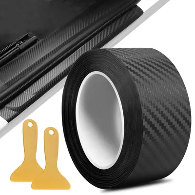 Produktbild von Carbon Folie 3D Selbstklebend Schwarz 5cm x 10m Einstiegsleisten Schutzfolie Wasserdicht Kratzfest