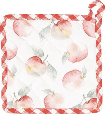Produktbild von Clayre & Eef Topflappen 20x20 cm Rot Grün Baumwolle Apfel