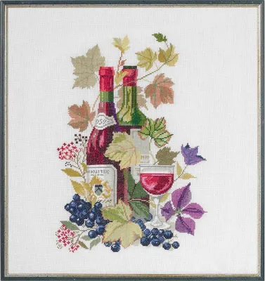 Produktbild von Eva Rosenstand Kreuzstich Set "Rotwein", Zählmuster, 48x58cm