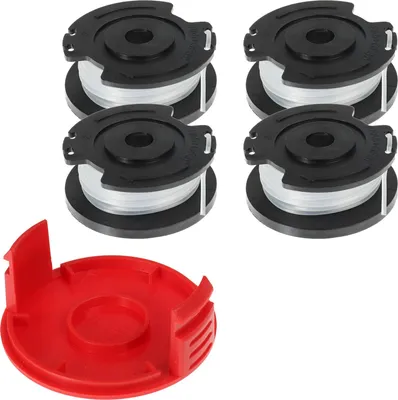 A set of four trimmer spools and one spool cap.