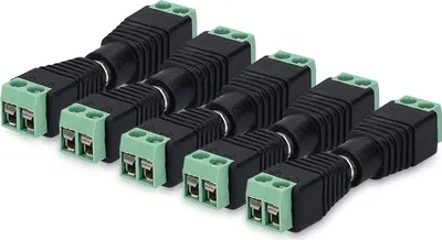 Produktbild von kwmobile 5x RCA Stecker Adapter Set - Verbinder Kabel auf Cinch Anschluss - Draht Steckverbinder 2 polig - Cinch Buchse Cinchstecker - RCA-Stecker