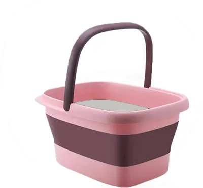 Produktbild von Faltbar Fußbad Fussbad mit Massage Faltbare Fußbadewanne,Mit Griff Tragbares Fußmassage,(Rosa)
