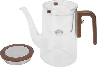 Image de Théière avec infuseur et couvercle 800 ml en verre transparent avec séparation magnétique pour thé en vrac, pour la maison ou le bureau