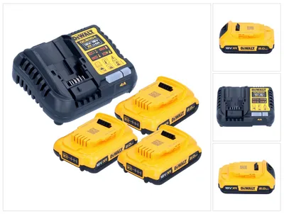 Zdjęcie produktu dla Zestaw startowy akumulatorów DeWalt DCB 1104 D3 12 V / 18 V 3x akumulator 2,0 Ah + ładowarka DCB 1104