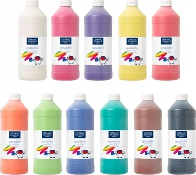 Produktbild von Tempera Plakatfarben Set 11 Stück x 1L Hochergiebig Lefranc & Bourgeois