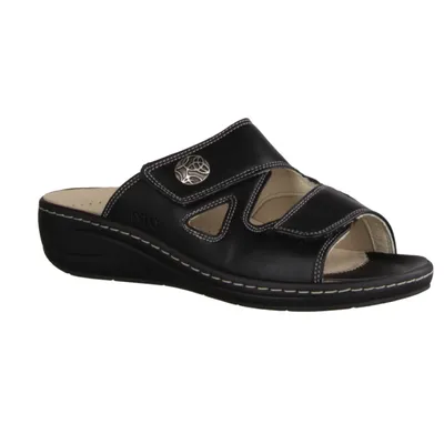 Produktbild von Bequeme Pantolette Fidelio 434103-10, Damen, Hallux Valgus, Schwarz, Leder, - Damenschuhe Pantolette / Zehentrenner, Schwarz, leder (chevrostretch), absatzhöhe: 30 mm
