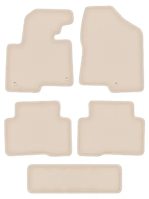 Produktbild von DURBAN Beige Velours-Fußmatten-Set für Hyundai SantaFe III 7-Sitzer (2012-)
