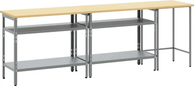 Produktbild von Best Möbel 3- tlg. Werkbank- Set Grau Stahl - Werkbänke CL91589