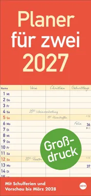 Produktbild von Großdruck Planer für zwei 2027