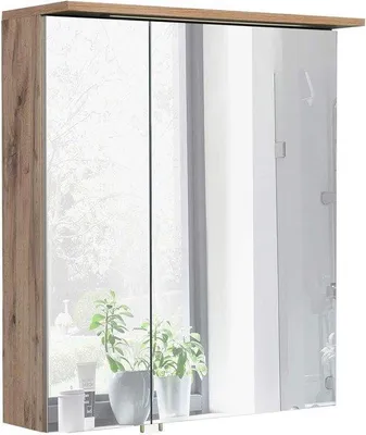 Image de Armoire à miroir en chêne, style cottage, 60 x 72 cm, décoration