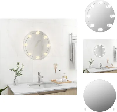 Obrázok produktu pre vidaXL Nástenné zrkadlo s LED osvetlením z okrúhleho skla - Zrkadlo