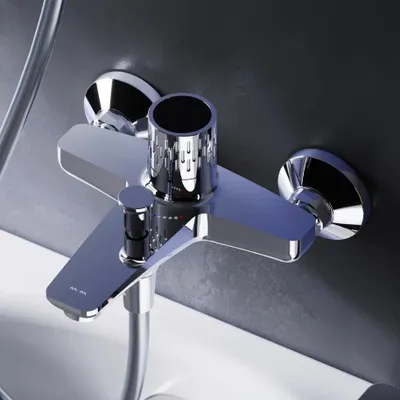 Produktbild von AM.PM Badewannenarmatur Wannenarmatur Chrom Einhebelmischer Wandmontage Bad Messing Badewannen Armaturen