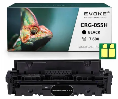 Produktbild von Evoke Kompatible Tonerkartusche für den Canon-Drucker CRG-055h 3017C002BK, Schwarz, 7.600 Seiten, kompatibel mit i-SENSYS LBP662Cdw, LBP664Cx, MF741Cdw, MF744Cdw