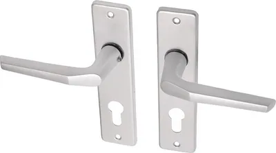 Image de Poignée de porte avec plaque en aluminium modèle pouce - Par ensemble