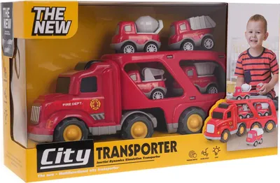 Produktbild von Fahrzeugset: Abschleppwagen + Feuerwehrfahrzeuge