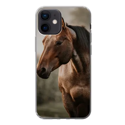 Produktbild von MuchoWow® Handyhülle Schutzhülle Hülle für iPhone 12 Pferd - Licht - Wald Silikon Softcase Handy Hülle - Schutzhülle