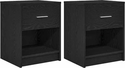 Obrázek produktu pro Noční stolky 2 ks se zásuvkou černé 40 x 34 x 50 cm
