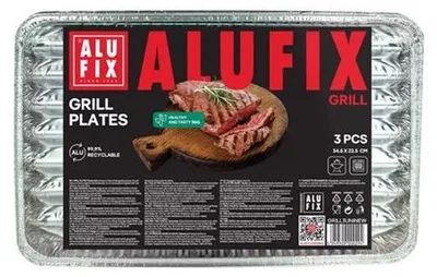 Obrázek produktu pro Grilovací tác, 34,5 x 22,5 cm, obdélníkový, 3 ks, ALUFIX GRILL3UNINEW