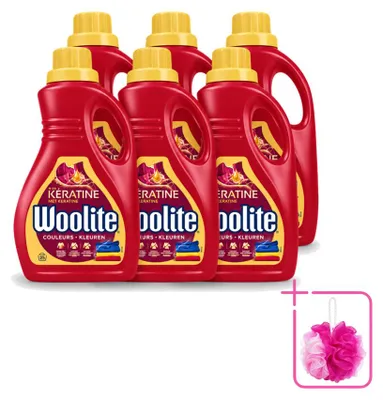 Produktbild von 6 x Woolite Color Flüssigwaschmittel mit Keratin für Buntwäsche, 1,5 l - Sparpackung - 6 Stücke