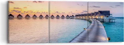 Produktbild von Bild auf Leinwand - Leinwandbild - Malediven Meer - 90x30cm - Wand Bild - Wanddeko - Wandbilder - Leinwanddruck - Bilder - Kunstdruck - Wanddekoration - Leinwand bilder - Wandkunst - CA90x30-4082