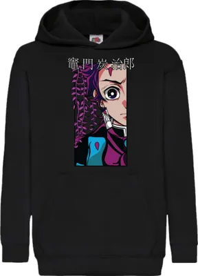 Obrázek produktu pro Dětská Mikina S Kapucí Demon Anime Slayer Kimetsu No Yaiba Tanjiro Kamado 001, 5-6 Jahr - 116 / Černá