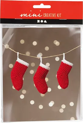 Immagine prodotto di Mini set artigianale "Calze di Natale" all'uncinetto