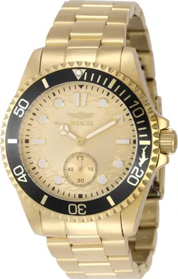 Obrázek produktu pro Invicta Pro Diver 49428 Pánské Hodinky - Quartz Hnutí - Nerezová Ocel se Zlatým Ciferníkem - 43 mm