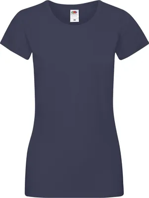 Produktbild von Fruit Of The Loom Lady-Fit Damen Sofspun® T-Shirt - Navy / Blau - Small