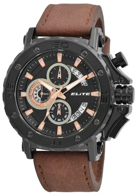 Immagine prodotto di Orologio da uomo, cinturino in Pelle finta, modello EL0007, con indicazione della data