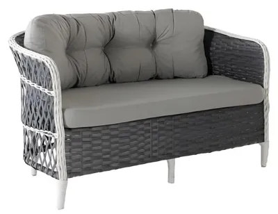 Produktbild von Terrassenset 2-Sitzer-Sofa Sessel Tisch Moderner Stil Glasplatte Neu