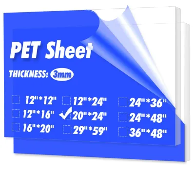 PET-Platten transparent, 2 Stück, 61 x 50,8 cm, 3 mm dick