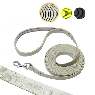 Produktbild von PiuPet® Schleppleine für Hunde I Wasserabweisend I Hundeleine I Leine für Große Hunde I Hundezubehör | Laufleine | Grau - 10m