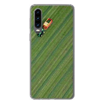 Produktbild von MuchoWow® Handyhülle Schutzhülle Hülle für Huawei P30 Zugmaschine - Anhänger - Grün Silikon Softcase Handy Hülle - Kartenbesitzer