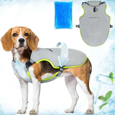 Produktbild von Hundekühlweste mit Kühlakkus, Hundekühlweste für den Sommer, Grün L