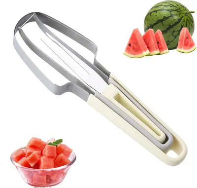Produktbild von Melonenschneider 3-in-1 aus Edelstahl für Obst